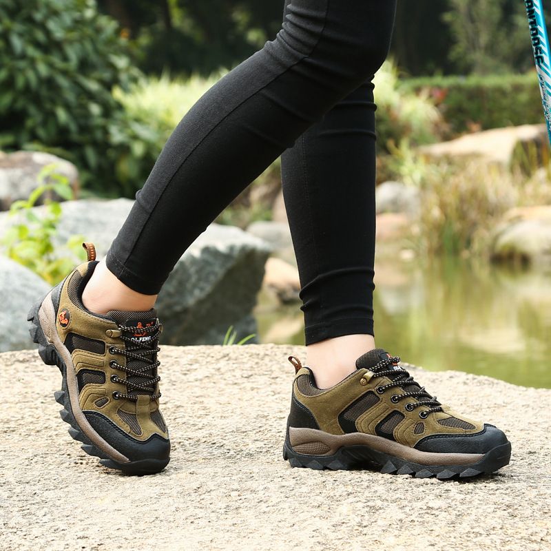 Qifeng Men Women Hiking Shoes Outdoor Sneakers D.Green 41