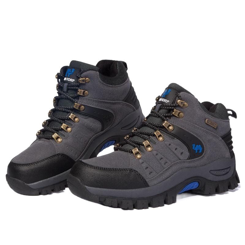 QIFENG Men Women Hiking Shoes High Top Breathable Dark green 40