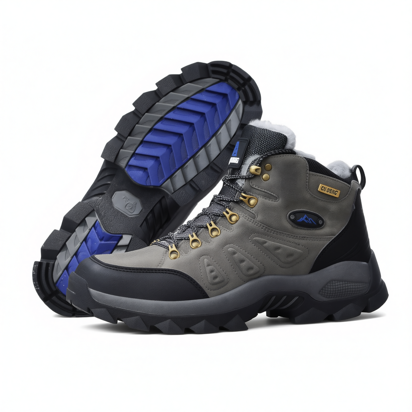 QIFENG Winter High-top Snow Boots Cotton Warm Leather green cotton shoes 44