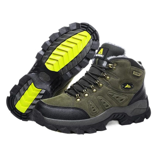 QIFENG Winter High-top Snow Boots Cotton Warm Leather green cotton shoes 48