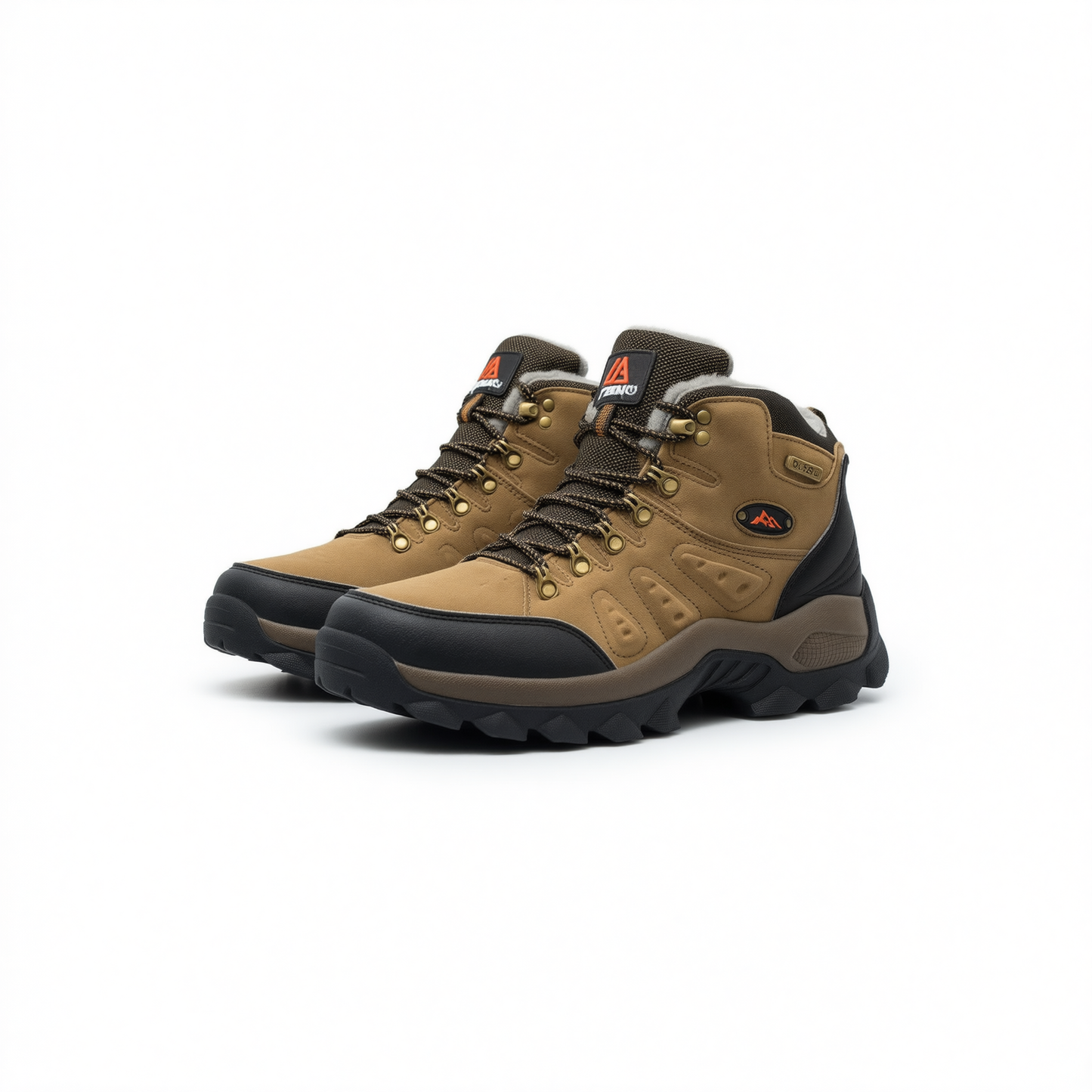 QIFENG Winter High-top Snow Boots Cotton Warm Leather brown cotton shoes 48