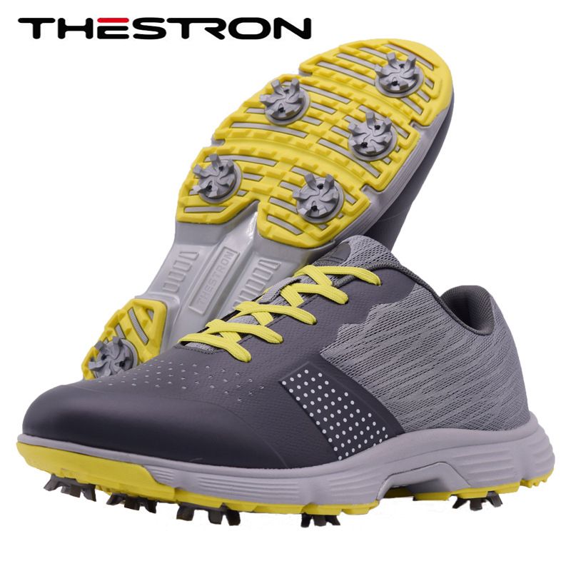THESTRON Men Golf Shoes Waterproof Casual White 8.5