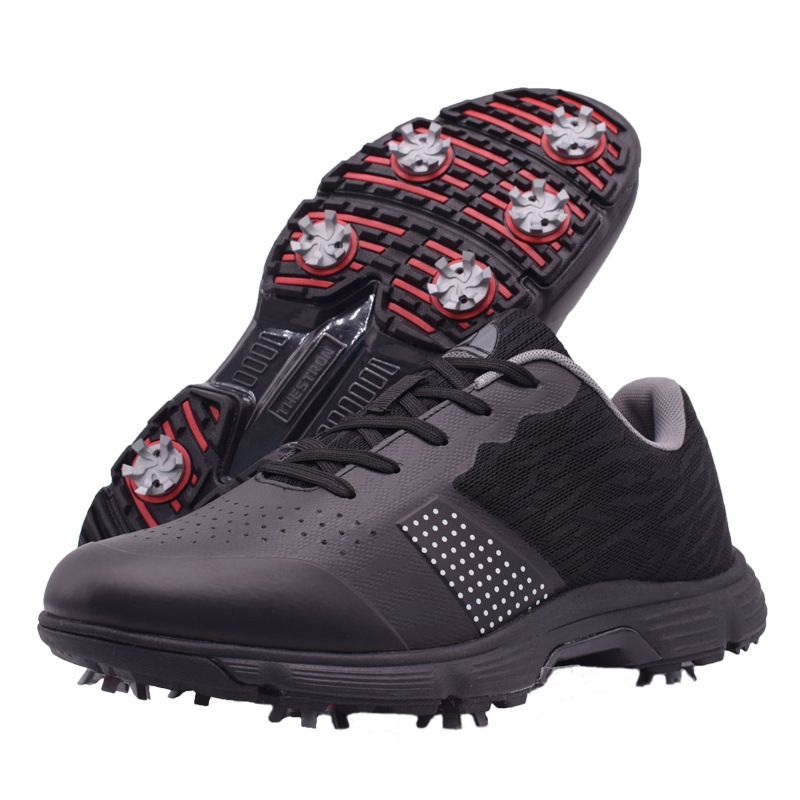THESTRON Men Golf Shoes Waterproof Casual Black 10.5