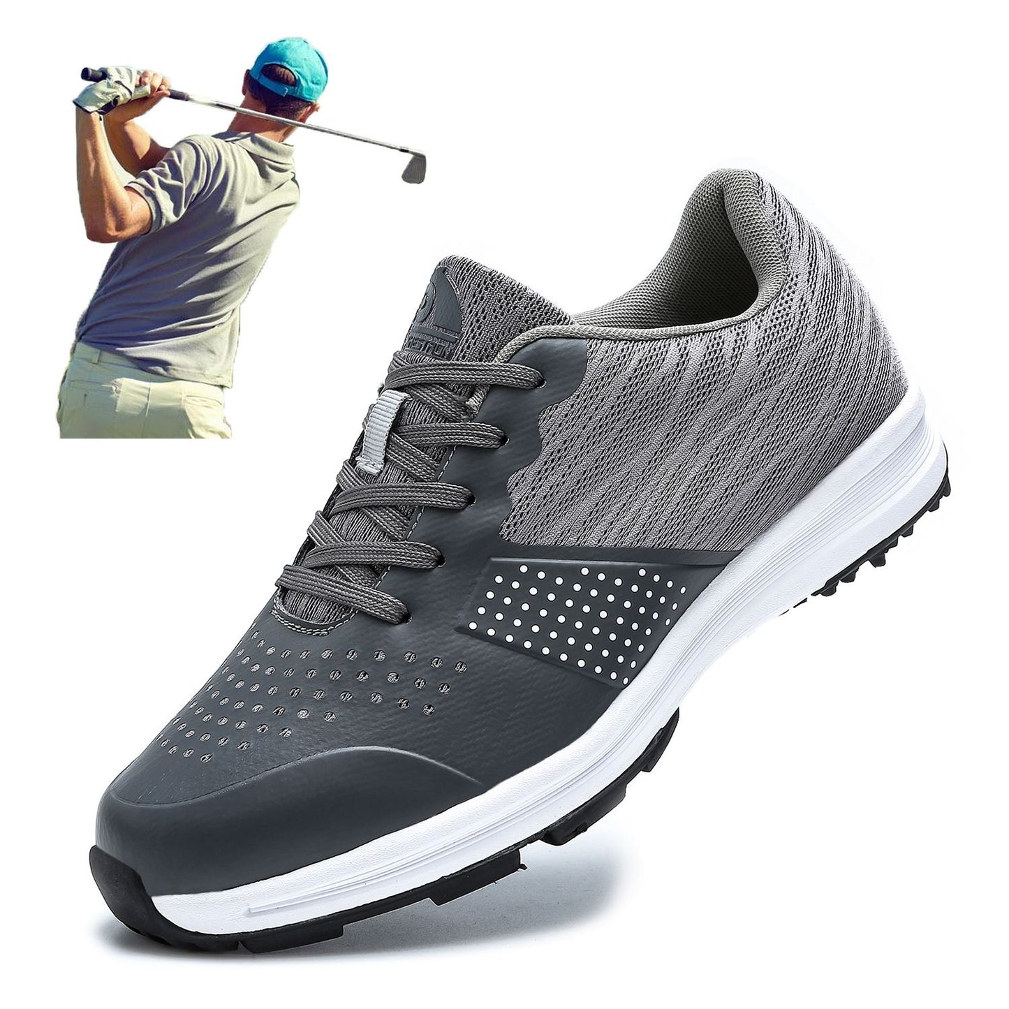 Thestron Waterproof Golf Shoes Men Training gray green US 8.5-ERU 42