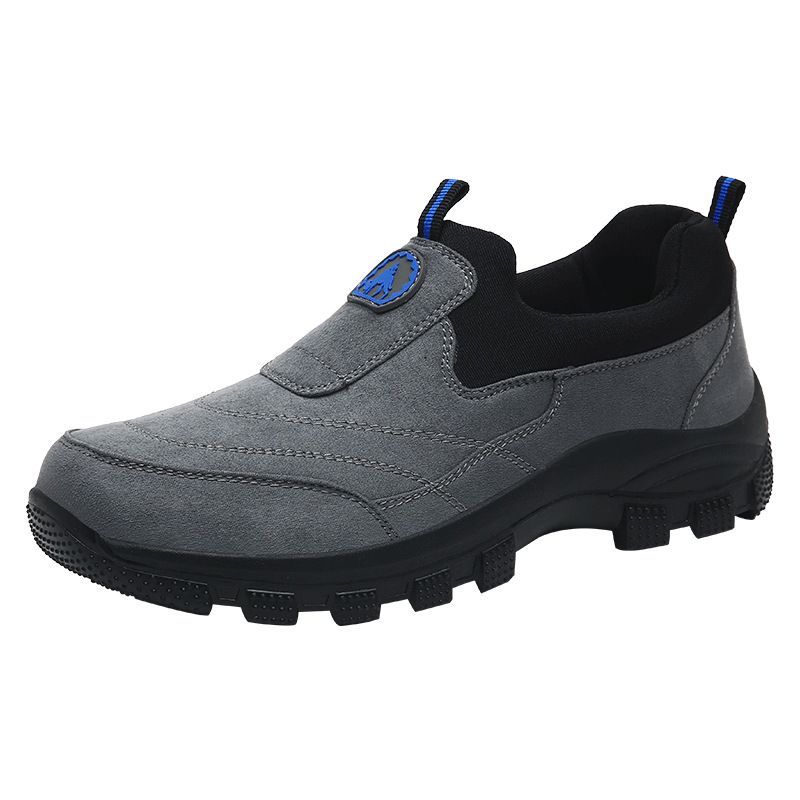 Men Slip On Hiking Shoes Waterproof Low Top Black 45