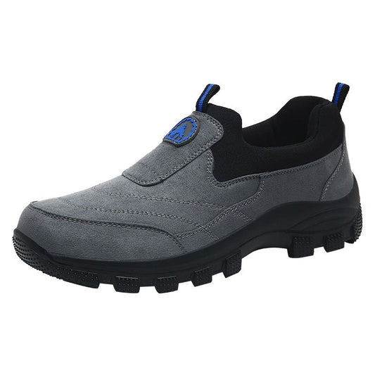 Men Slip On Hiking Shoes Waterproof Low Top Grey 45
