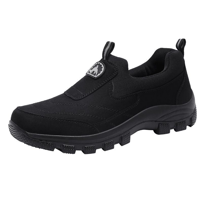 Men Slip On Hiking Shoes Waterproof Low Top Brown 38
