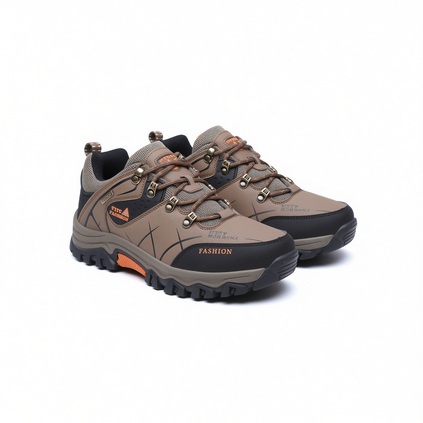 New Code Men Hiking Shoes Anti Slip Outdoor Brown 42
