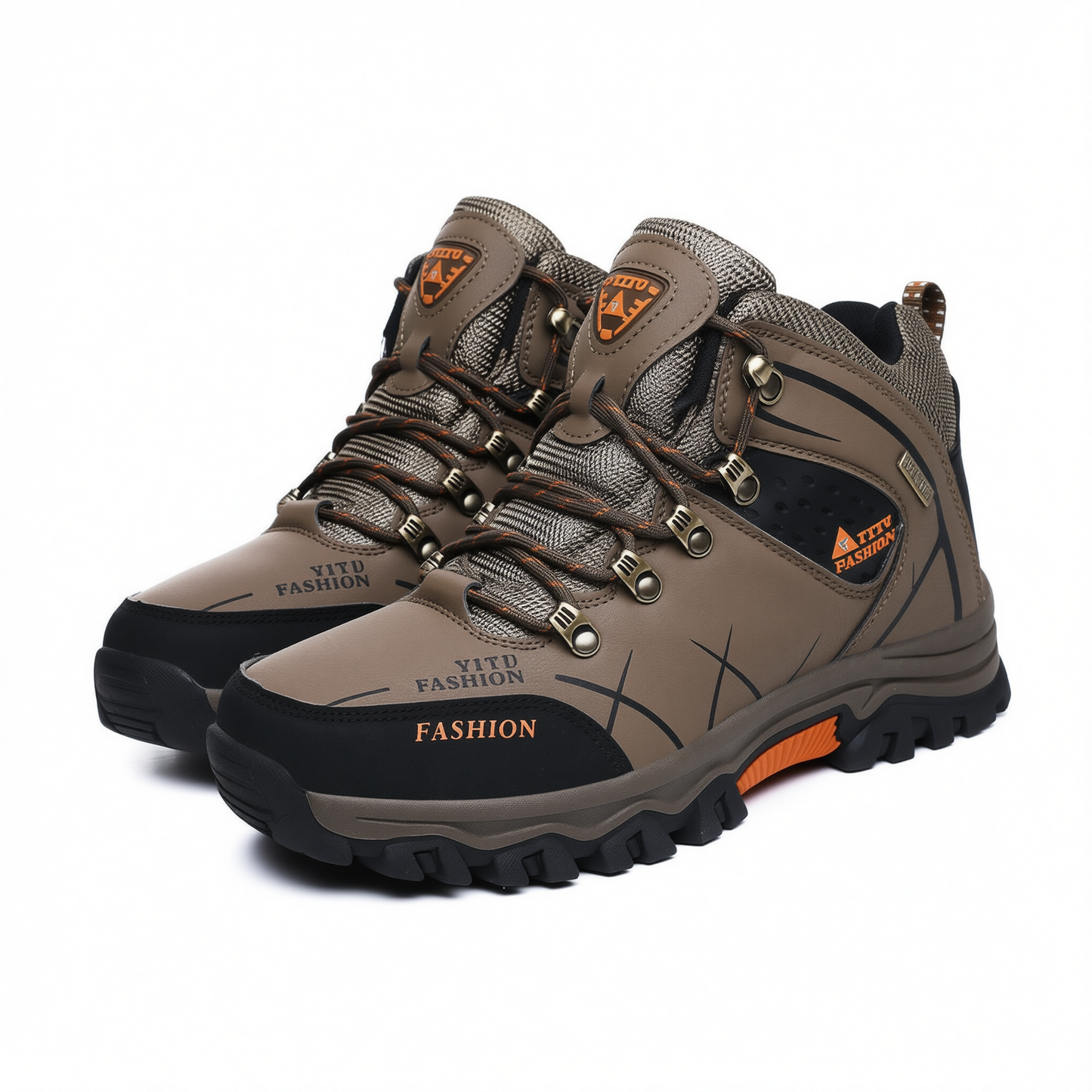 Men High Top Hiking Shoes Winter Warm Size 47 8528 khaki