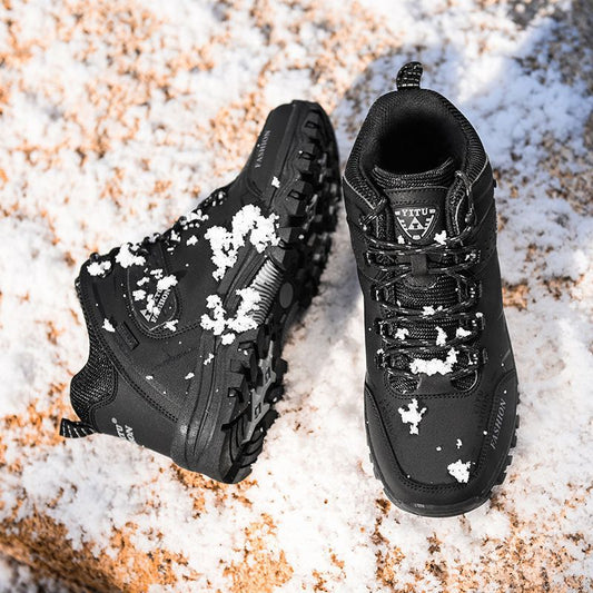 Men High Top Hiking Shoes Winter Warm Size 47 8528 Black 43