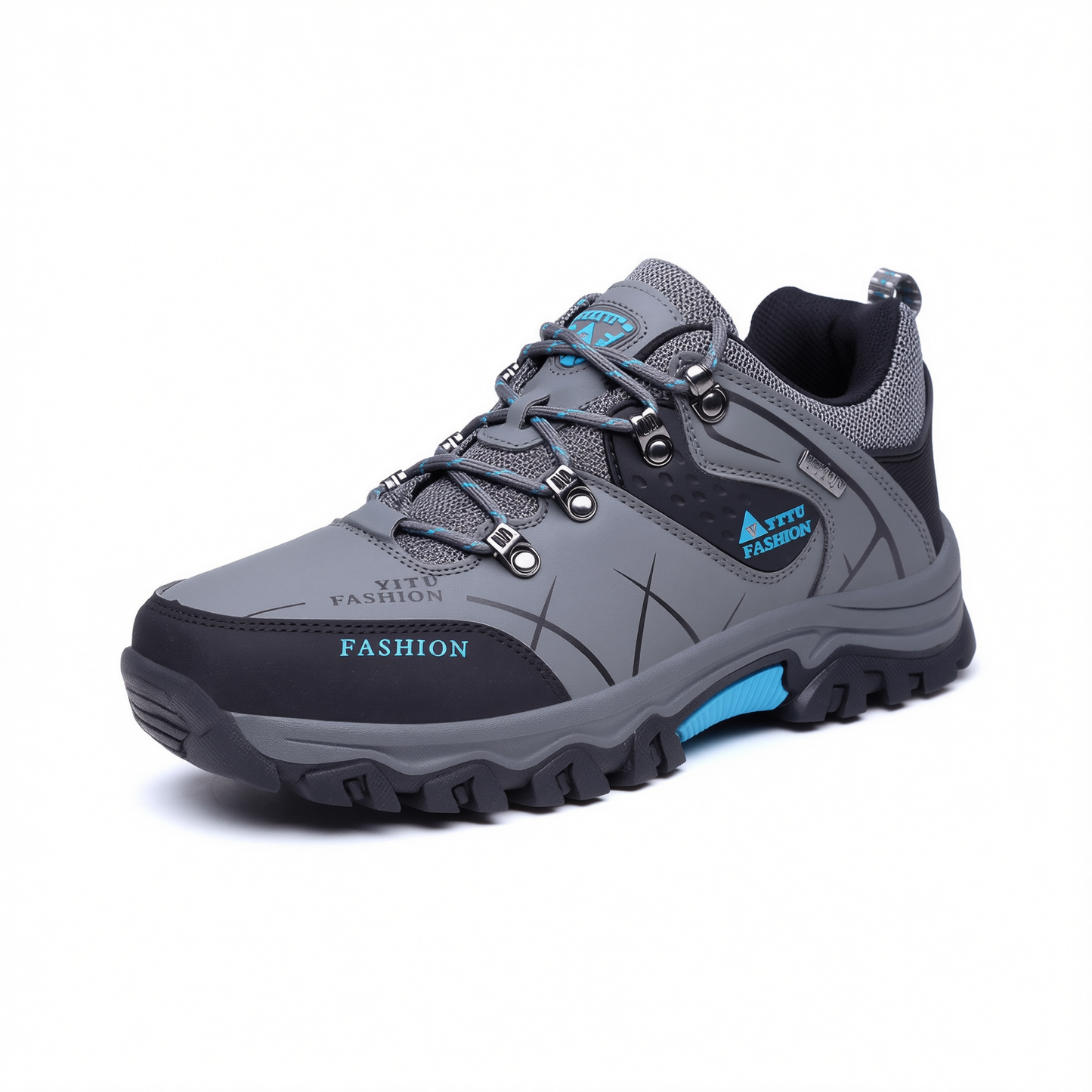 QIFENG Men Hiking Shoes Outdoor Trekking Sneakers soot 47