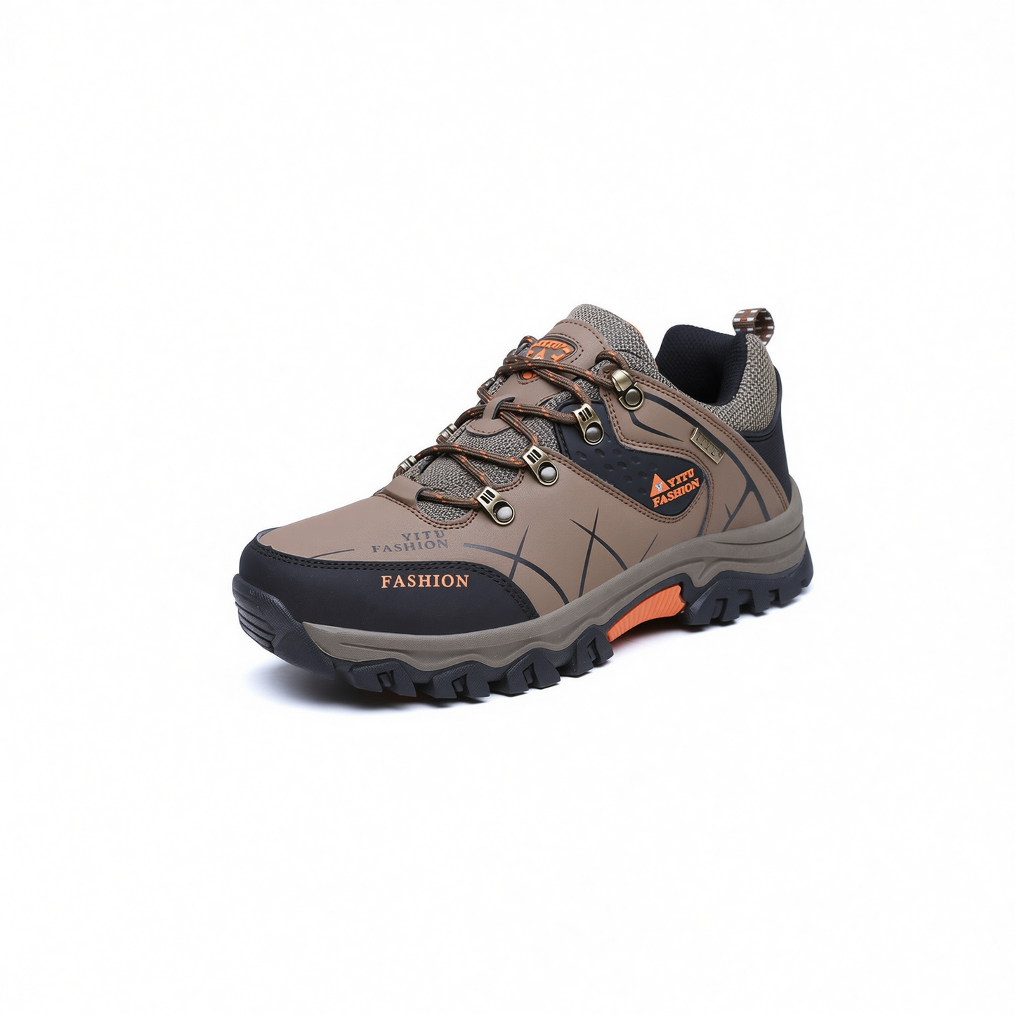 QIFENG Men Hiking Shoes Outdoor Trekking Sneakers Khaki 41