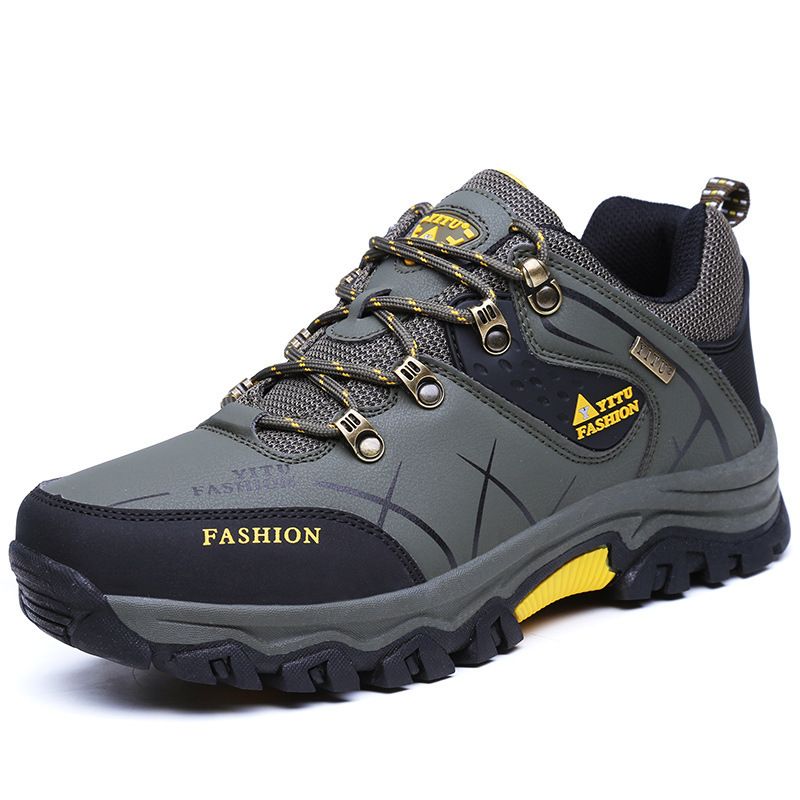 QIFENG Men Hiking Shoes Outdoor Trekking Sneakers Army Green 43