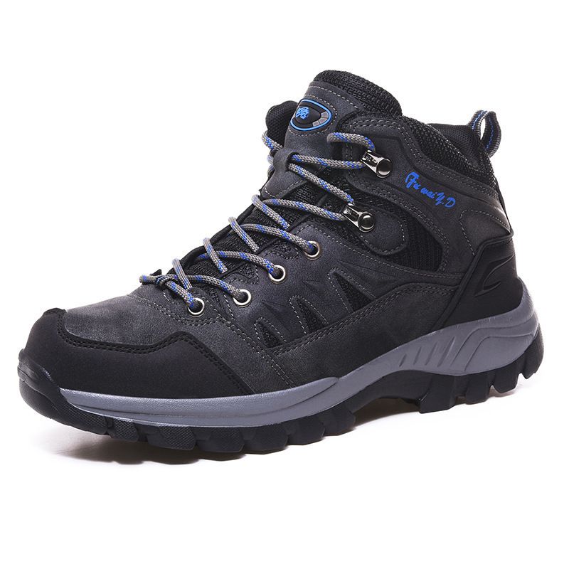 Men Hiking Shoes Minsi Xiusi Mid Top Anti Slip WN-9903-1 Gray 43