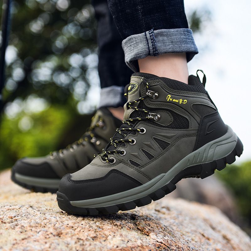 Men Hiking Shoes Minsi Xiusi Mid Top Anti Slip WN-9903-1 khaki 47