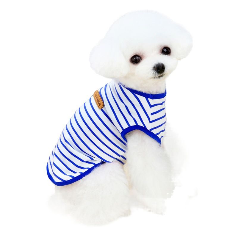 DADAGOU Dog Vest Cotton Striped Casual Pet Clothing 21 Casual Striped Vest-Black XXL