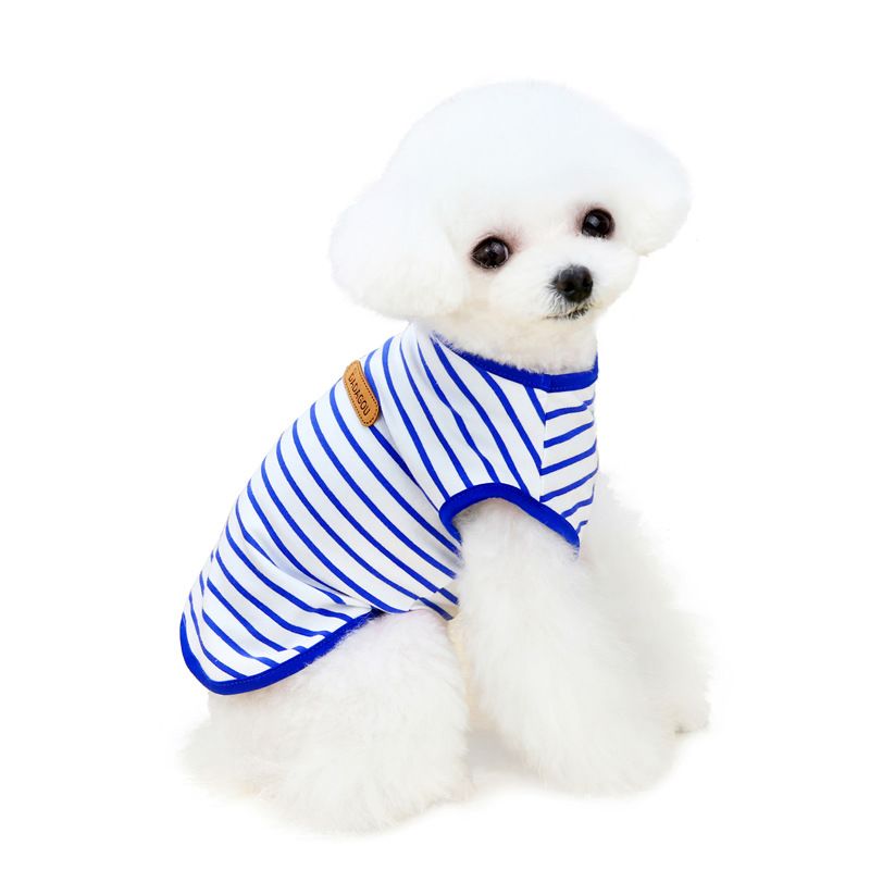 DADAGOU Dog Vest Cotton Striped Casual Pet Clothing 21 Casual Striped Vest-Black XXL