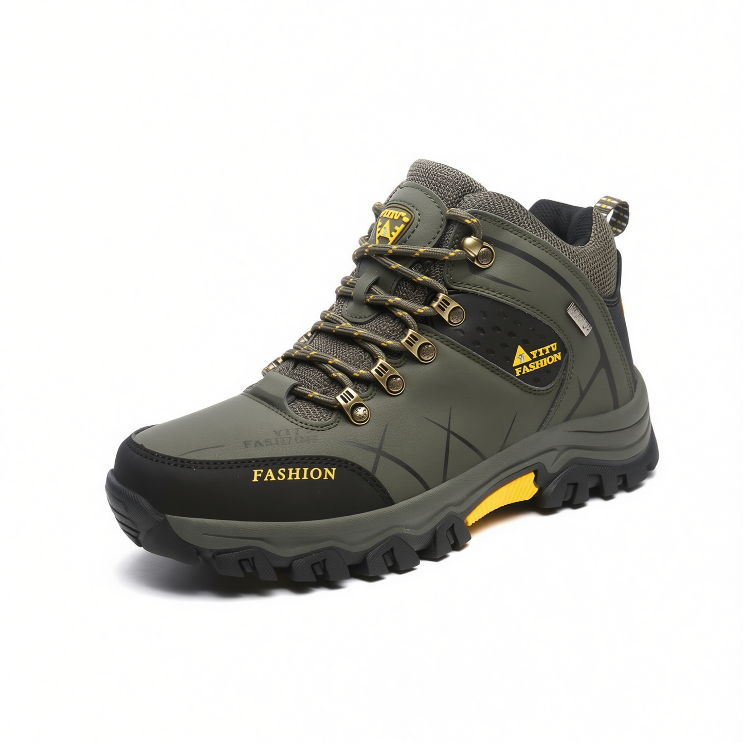 Men Hiking Shoes Waterproof High Top Size 47 8528 Army Green High-Top Cotton Shoes 42