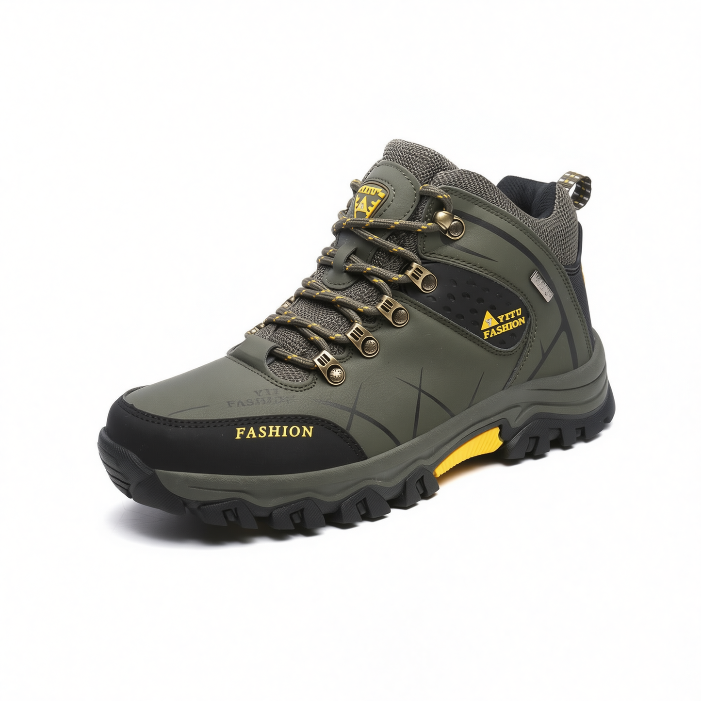 Men Hiking Shoes Waterproof High Top Size 47 8528 Army Green High-Top Cotton Shoes 43