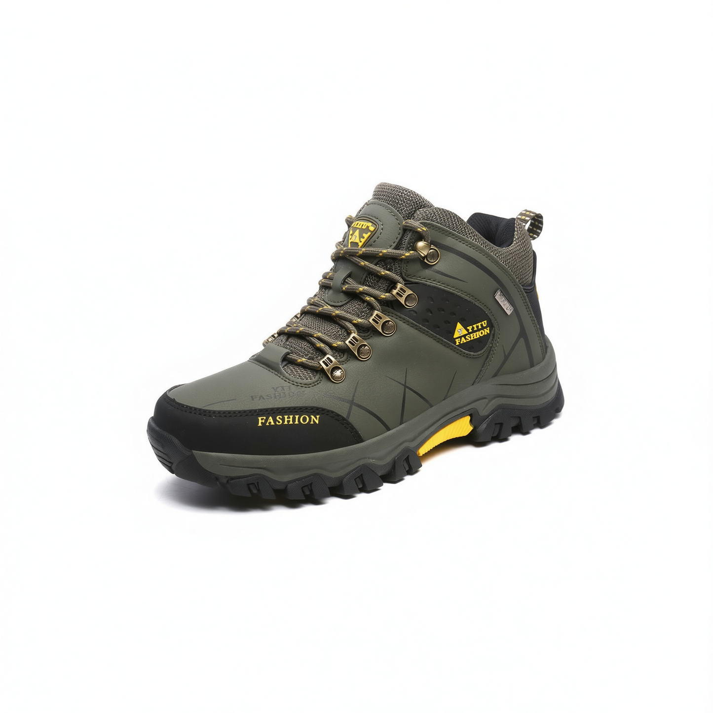 Men Hiking Shoes Waterproof High Top Size 47 8528 Army Green High-Top Cotton Shoes 45