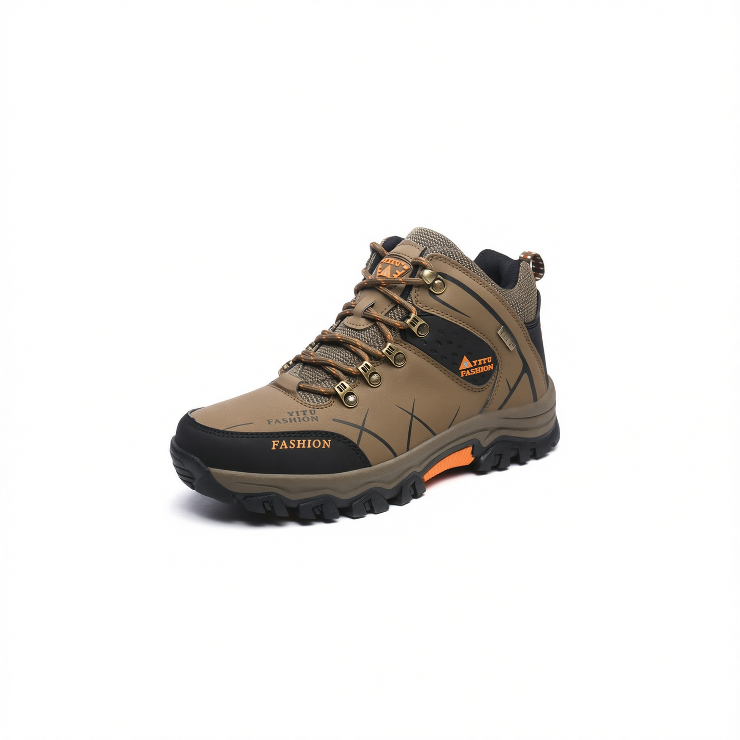 Men Hiking Shoes Waterproof High Top Size 47 8528 Khaki High-Top Cotton Shoes 41