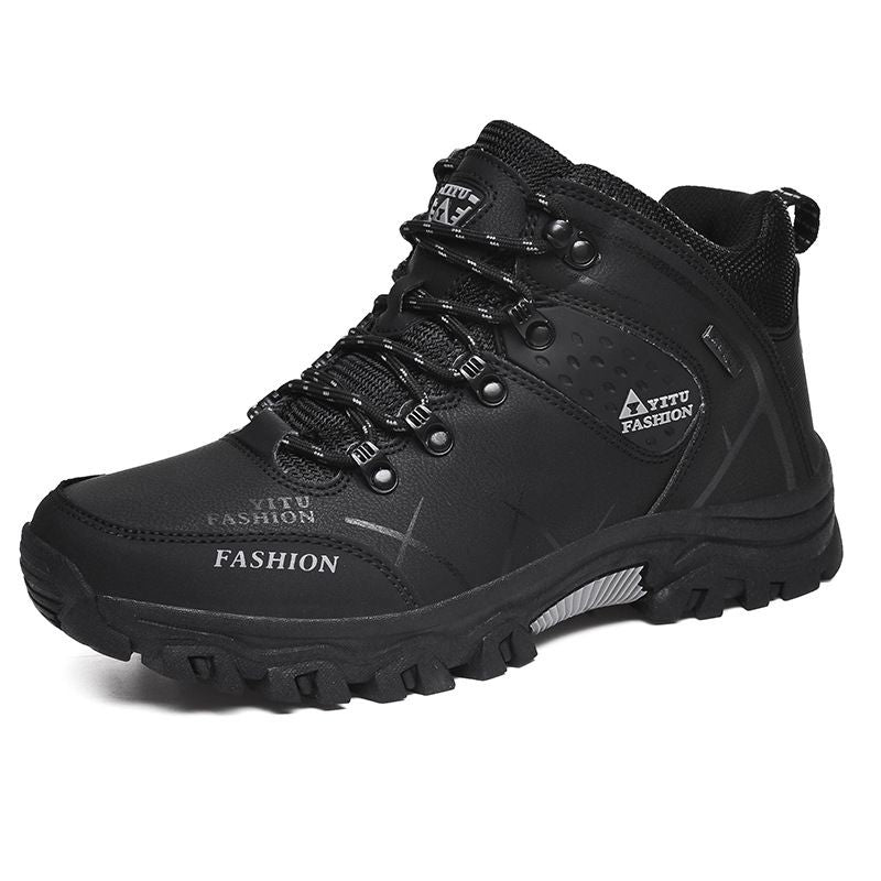 Men Hiking Shoes Waterproof High Top Size 47 8528 black cotton high-top shoes 45