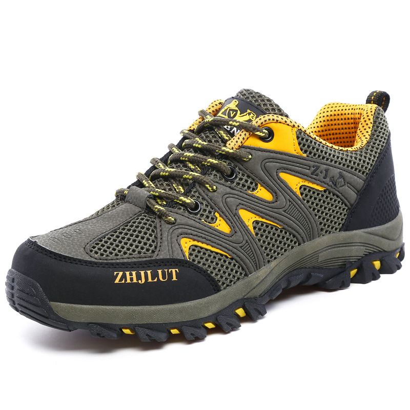 Qifeng Men Women Outdoor Breathable Hiking Shoes Army Green 42