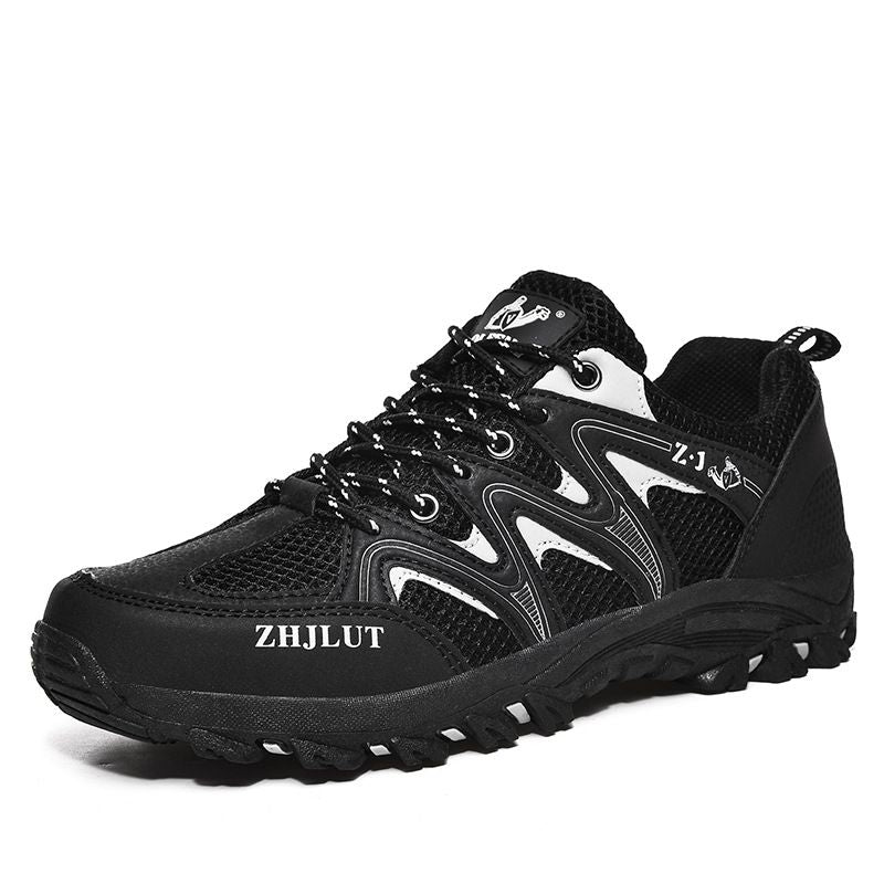 Qifeng Men Women Outdoor Breathable Hiking Shoes Black 41