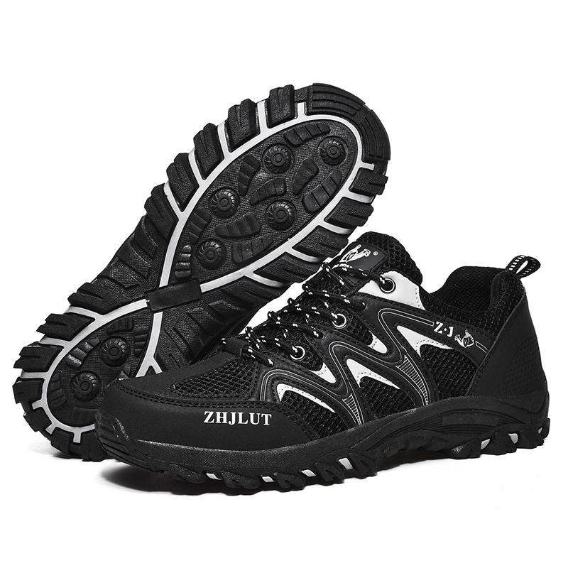 Qifeng Men Women Outdoor Breathable Hiking Shoes Black 41