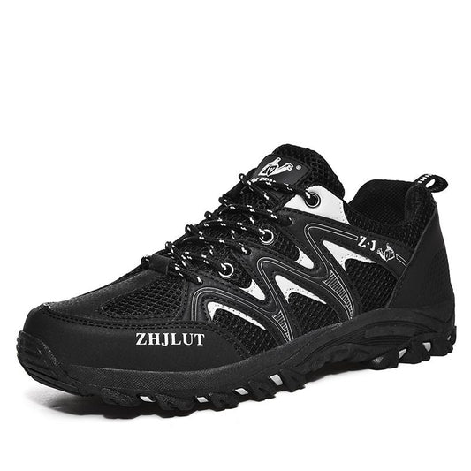 Qifeng Men Women Outdoor Breathable Hiking Shoes Black 43