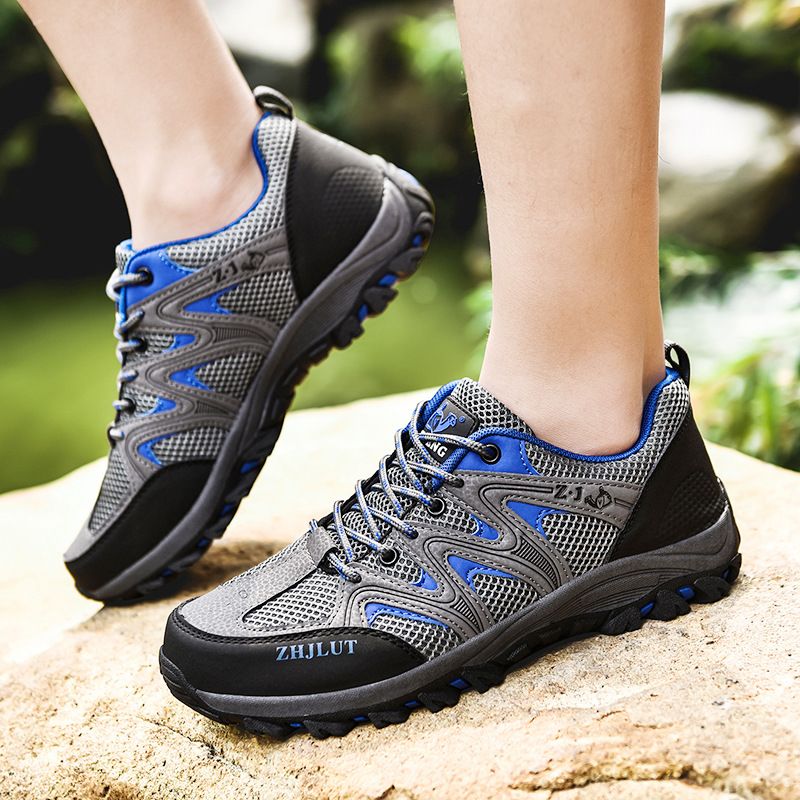 Qifeng Men Women Outdoor Breathable Hiking Shoes Black 39