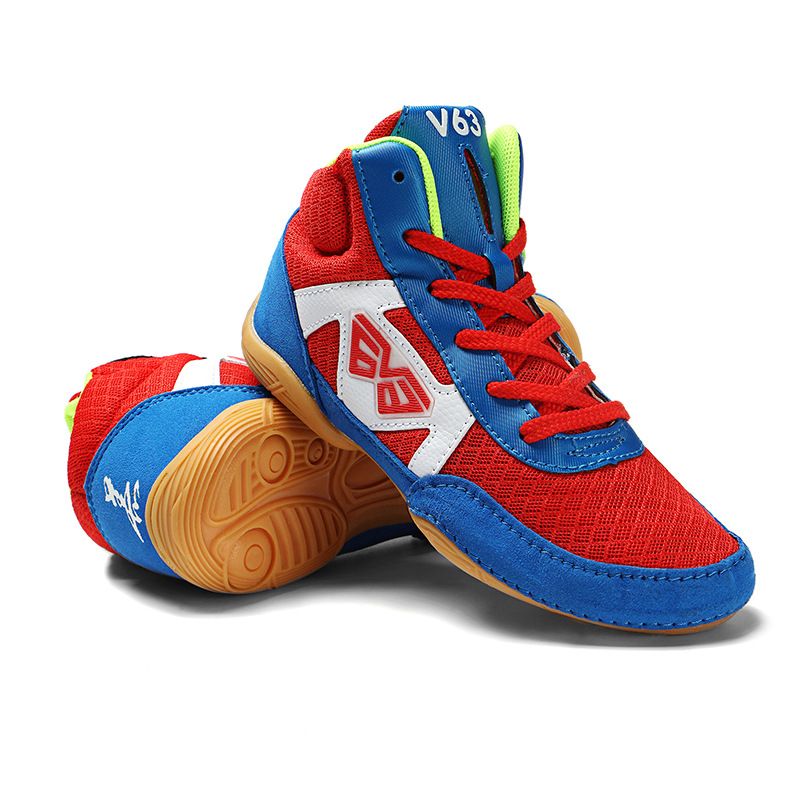Children Wrestling Shoes New Code High Top Training Red 201847 33