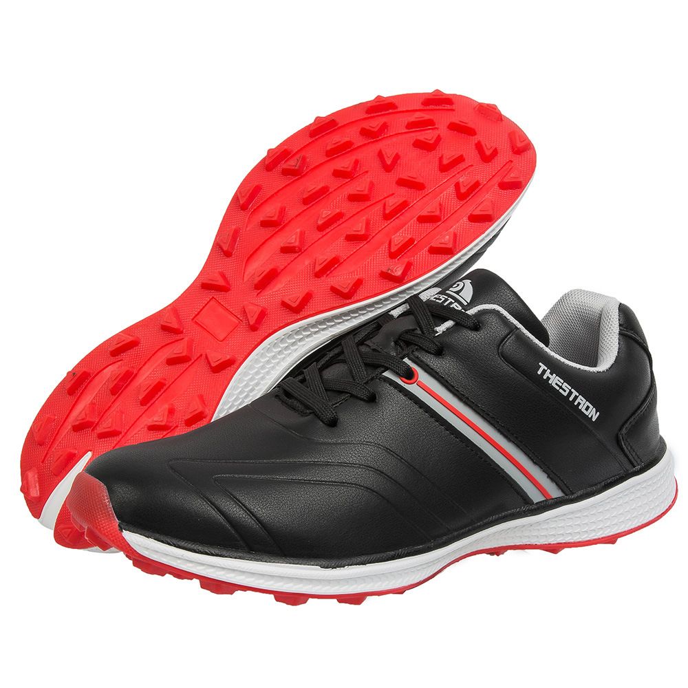 THESTRON Men's Waterproof Golf Shoes Microfiber Upper White US 7.5 (EUR 40)