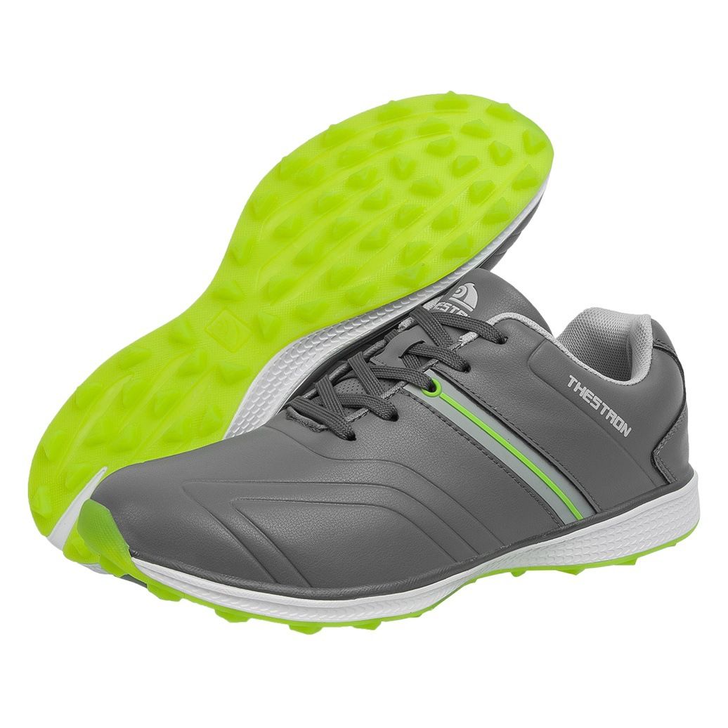 THESTRON Men's Waterproof Golf Shoes Microfiber Upper White US 12.5 (EUR 46.5)