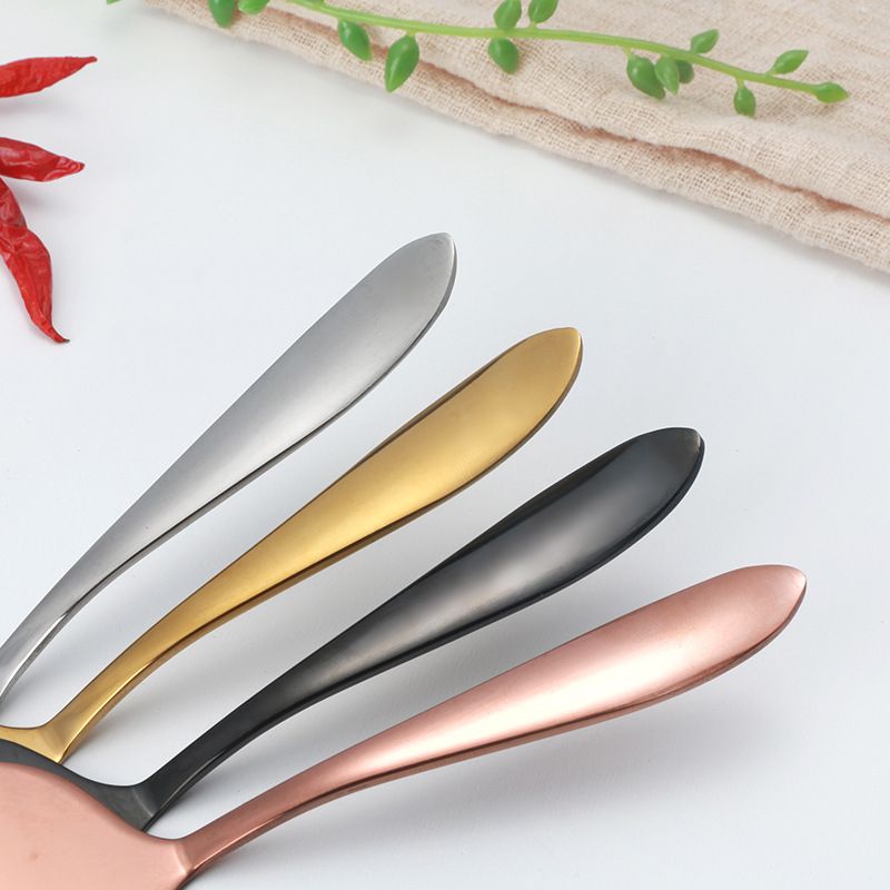 Island Qi Stainless Steel Fruit Fork Cake Knife 410 Serrated Cake Shovel
