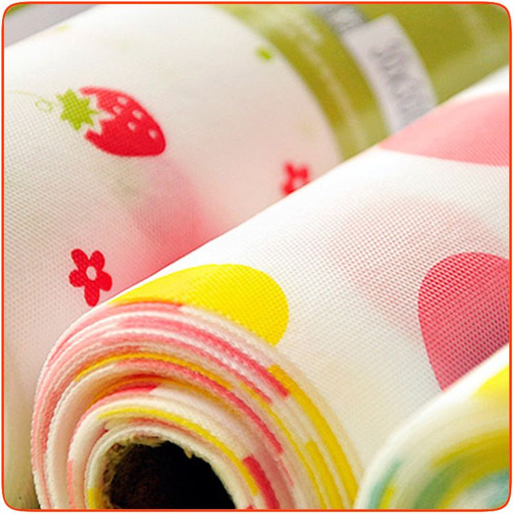 Cabinet Liner Rabbit Floral Waterproof Drawer Mat Red wave dot on white background