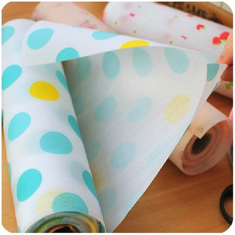 Cabinet Liner Rabbit Floral Waterproof Drawer Mat Blue wave dot on white background
