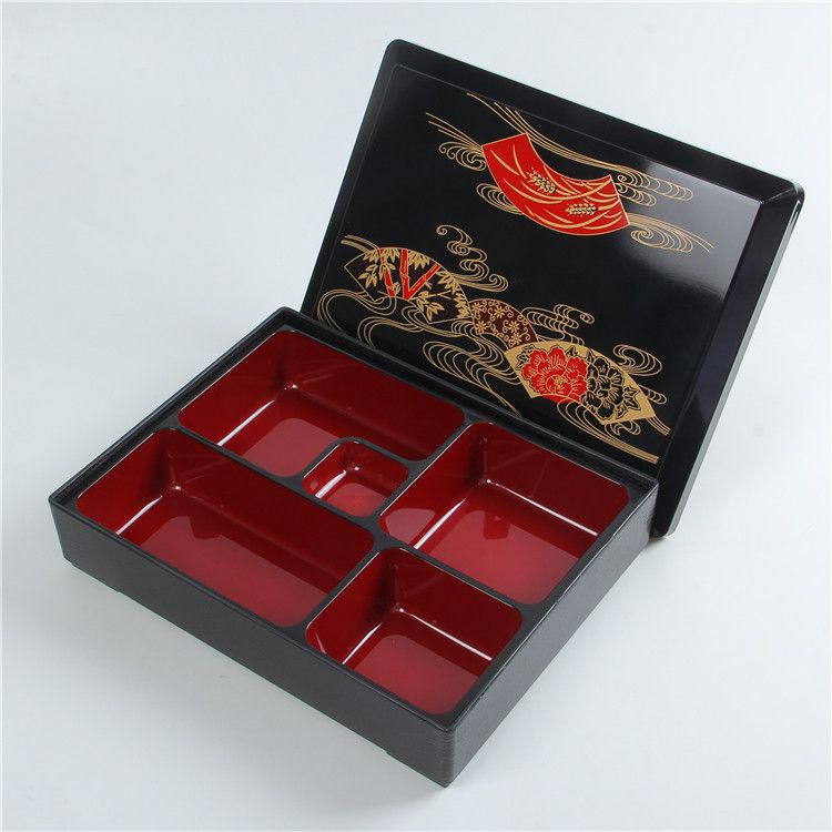 Lun Printed Lunch Box Plastic Square 501-800ml Medium wood grain 30*24.5*6 Medium Normal Temperature Printed Lunch Box