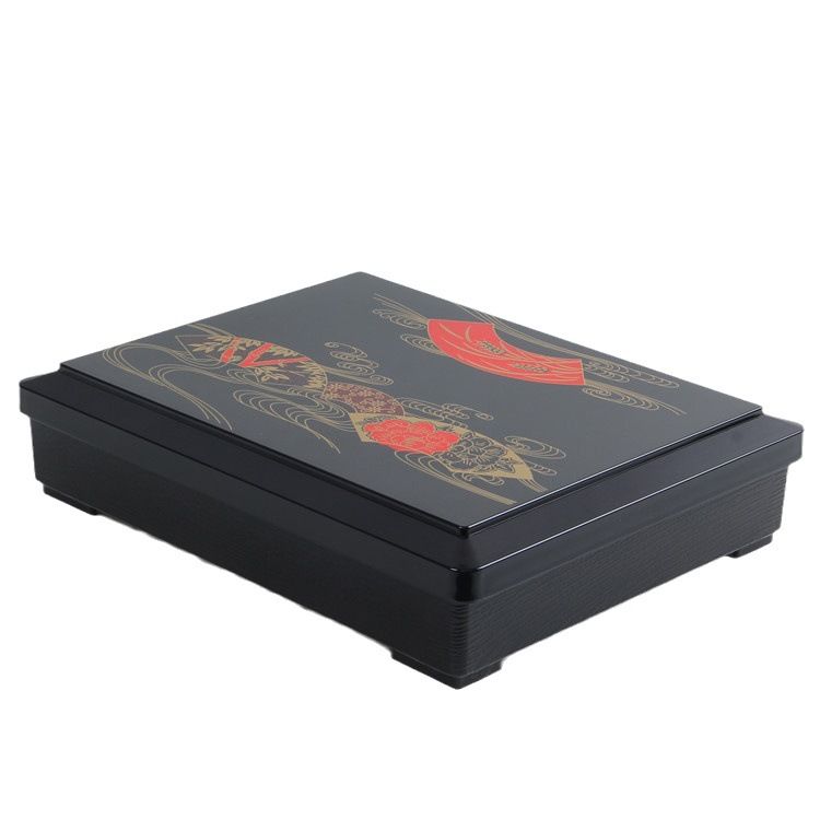 Lun Printed Lunch Box Plastic Square 501-800ml Medium wood grain 30*24.5*6 Medium Normal Temperature Printed Lunch Box