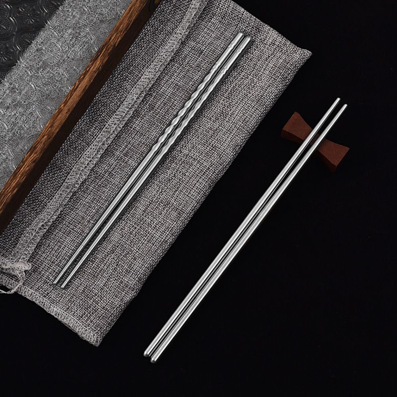 Stainless Steel Chopsticks Wind Sand Crossing 5 Pairs 10 pairs of stainless steel twist chopsticks