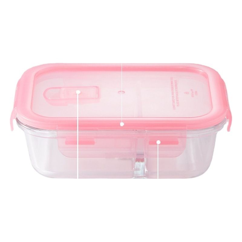 Scybe Heat Resistant Glass Lunch Box Microwave Safe 850ML Ou Coley Rectangular Orange 0097-2 Orange