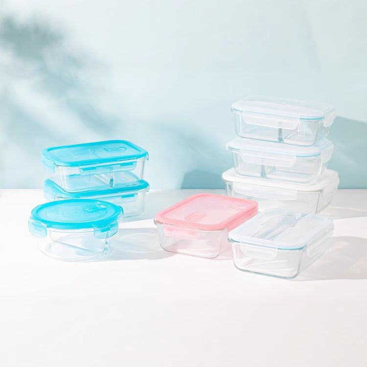 Scybe Heat Resistant Glass Lunch Box Microwave Safe 850ML Ou Coley Rectangular Orange 0097-2 Orange