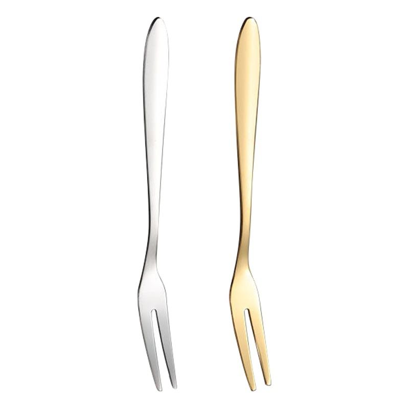 Sanrui Stainless Steel Two Prong Fruit Fork 410-Cloth Wheel-Silver