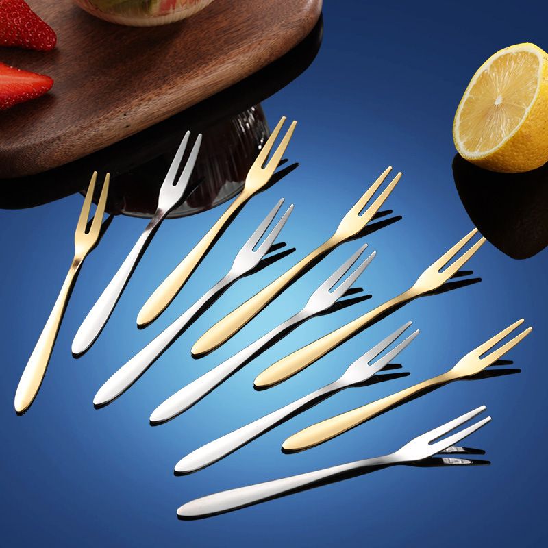 Sanrui Stainless Steel Two Prong Fruit Fork 410-Hemp Wheel-Silver