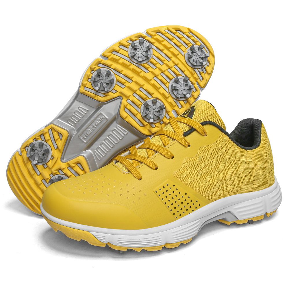 THESTRON Men Golf Shoes Waterproof Casual Yellow 9.5