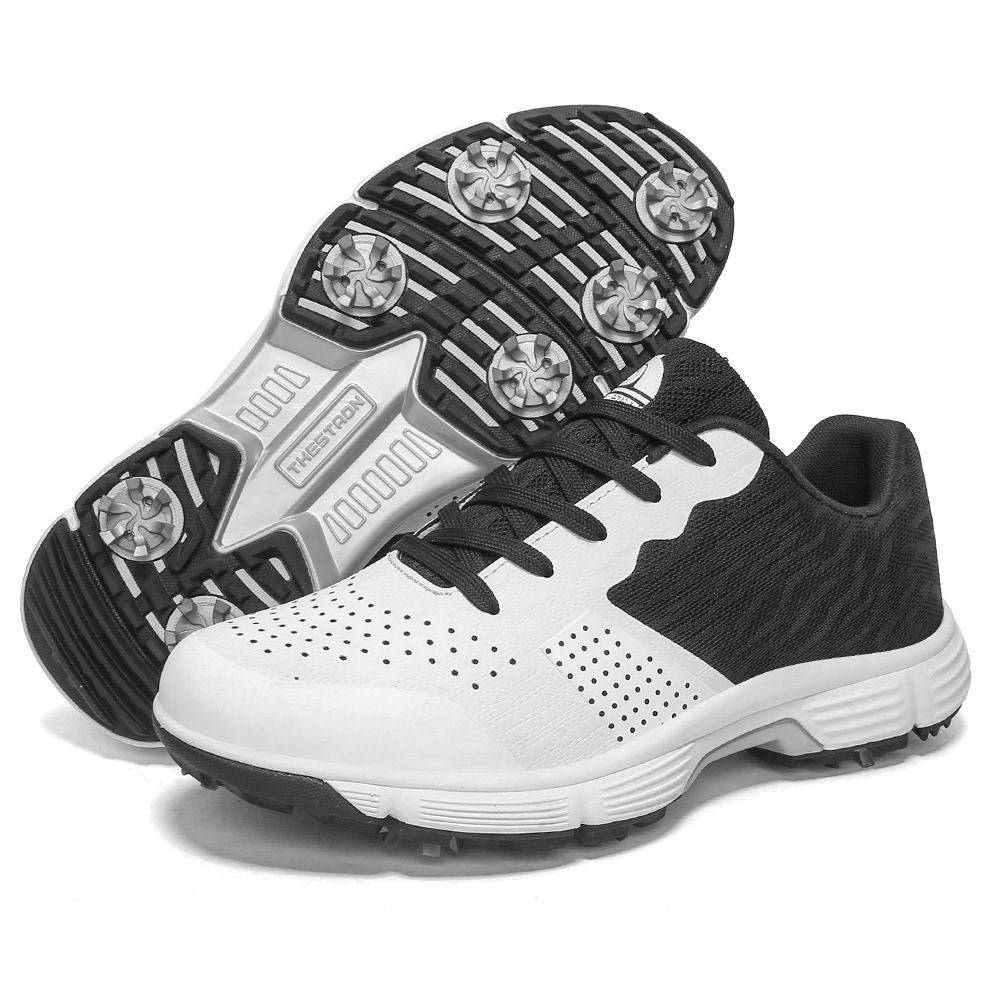 THESTRON Men Golf Shoes Waterproof Casual white and black 9.5