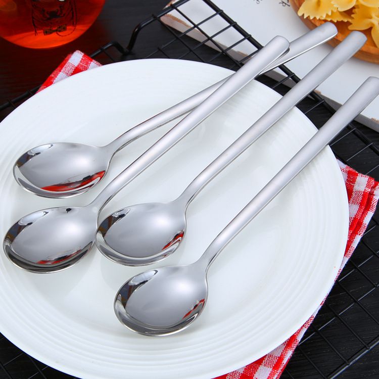Stainless Steel Korean Rice Spoon Long Handle Korean spoon [20.5*4cm]