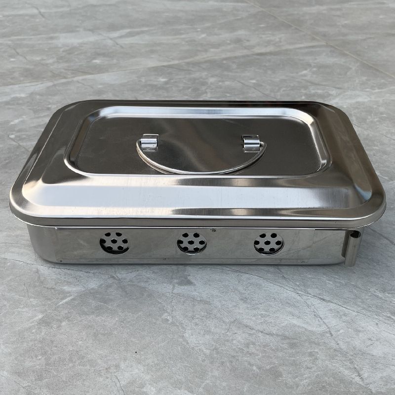 Jinbokang Stainless Steel Sterilization Box Surgical... 8 inch no hole [201 stainless steel]]