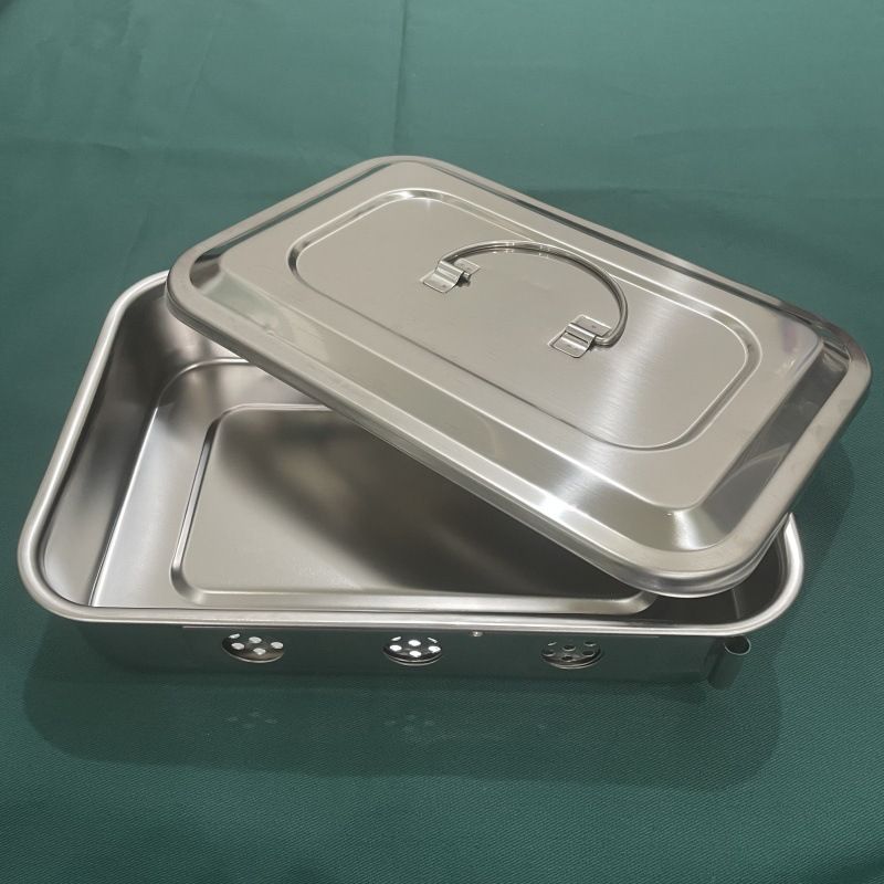 Jinbokang Stainless Steel Sterilization Box Surgical... 9 inch with hole [201 stainless steel]]