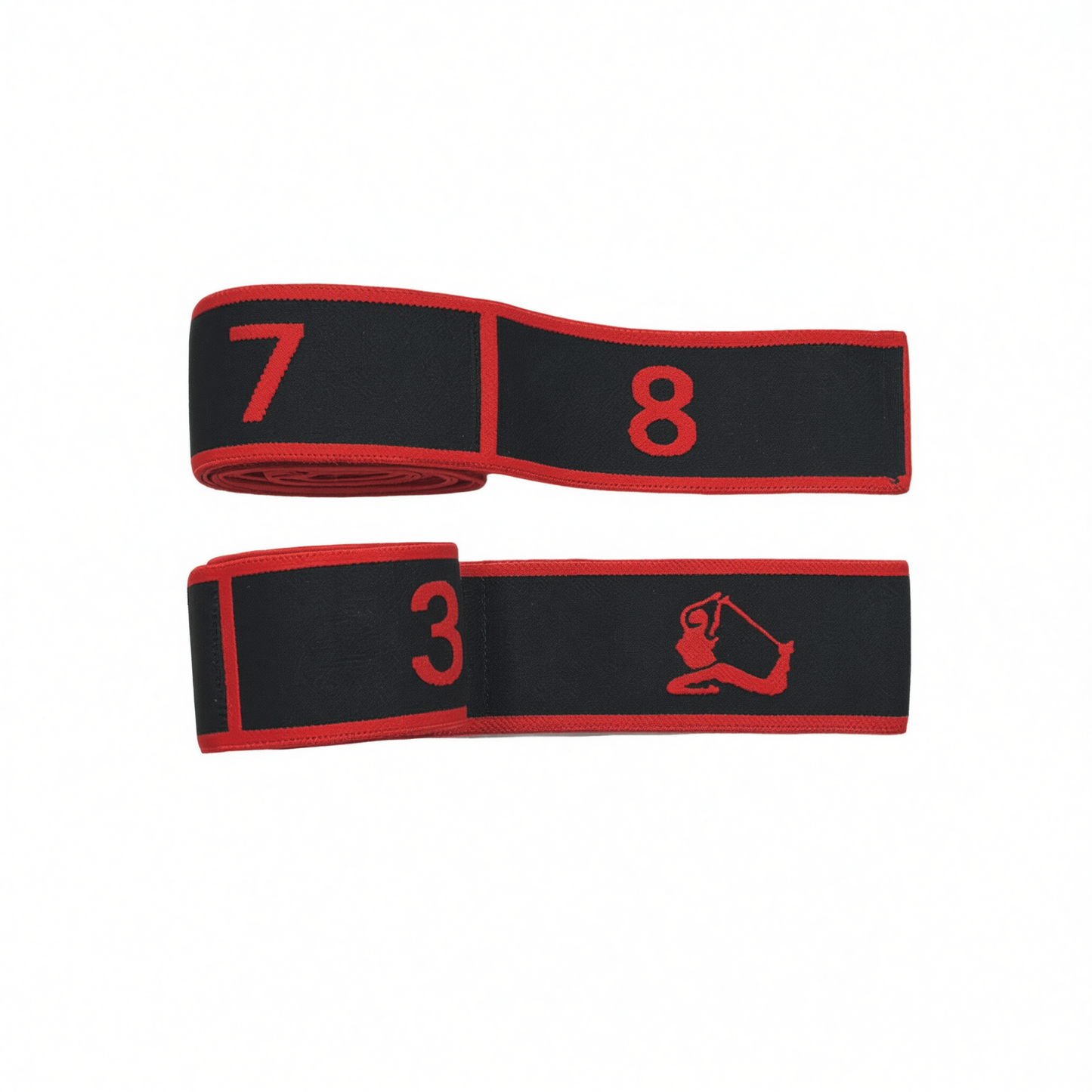 Resistance Band Yoga Fitness Digital Style Black and red-small size [8 grids]